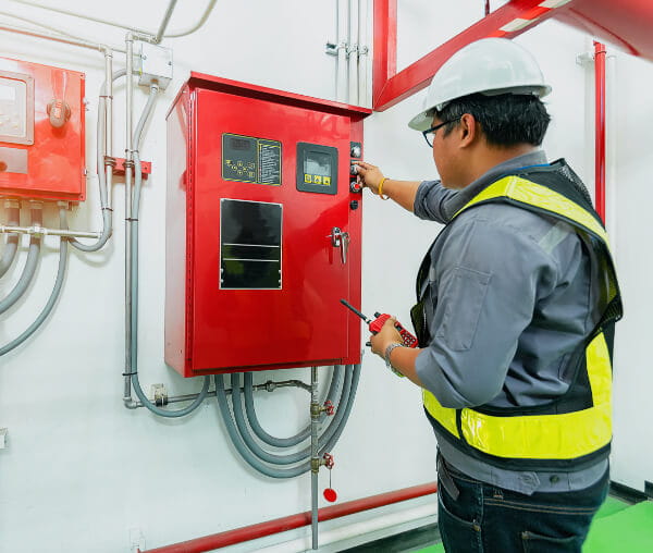 man working on breaker